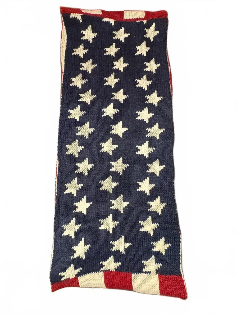 Knitted American Flag Pattern Scarf